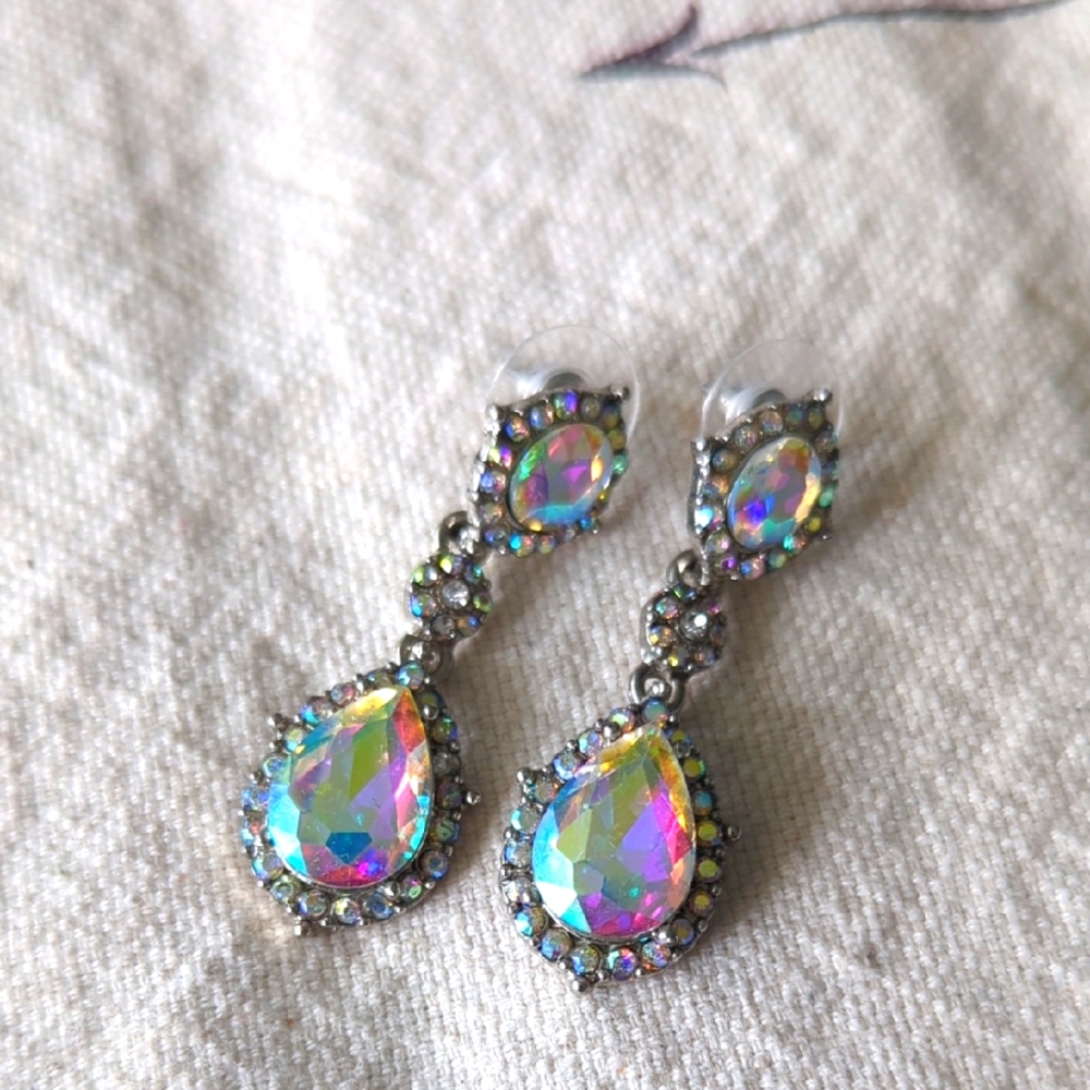 Iridescent Teardrop Earrings
